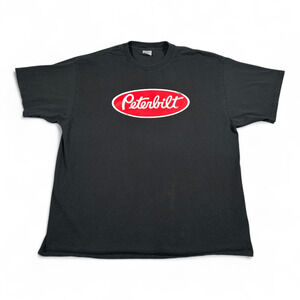 Vintage Peterbilt Shirt Adult 2XL XXL Black Red Logo Trucker Semi 90s